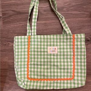Green Checkered Tote Bag